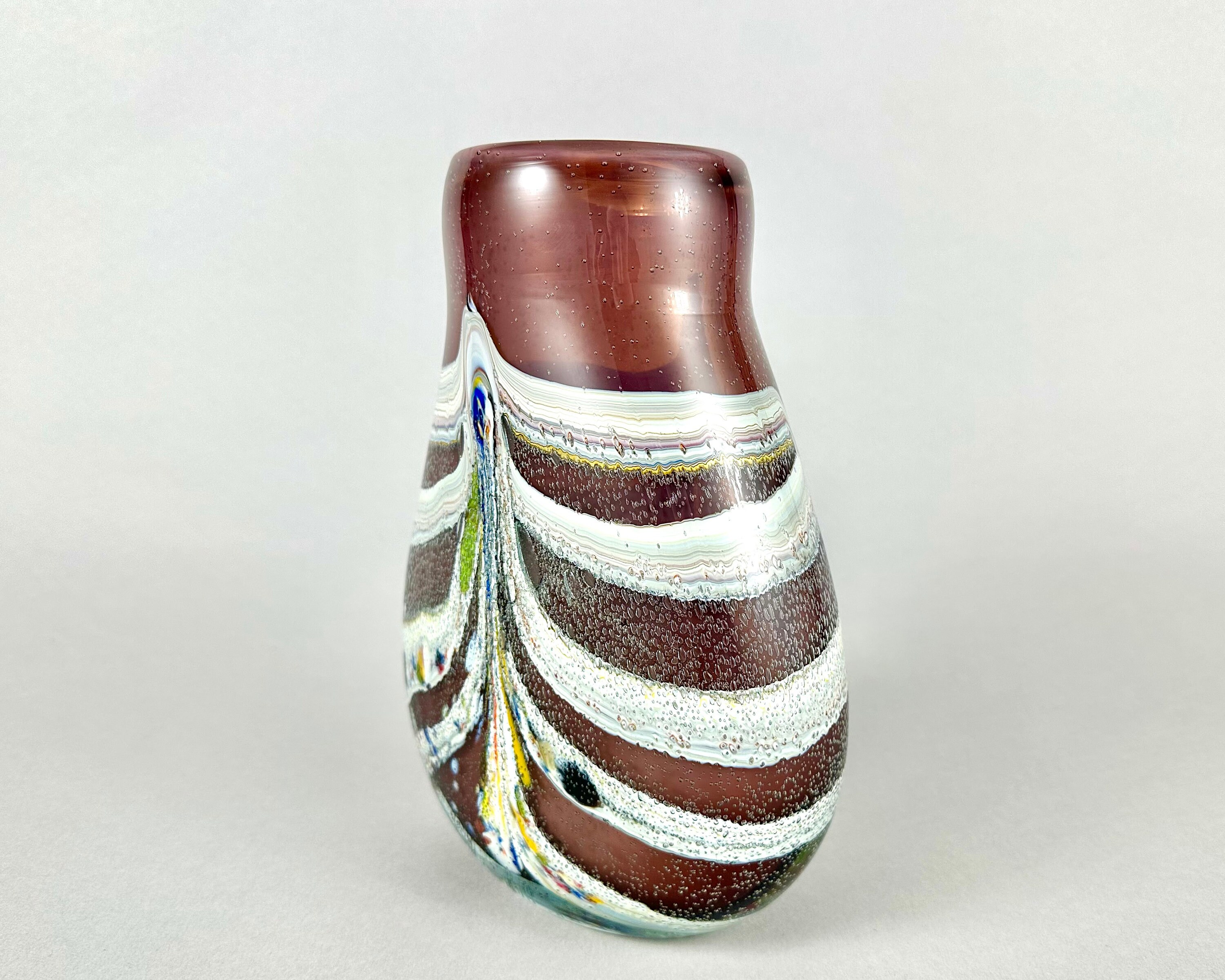 ムラノガラス murano ヴィンテージ 花瓶 ヴィンテージ ムラーノガラス花瓶/吹きガラス/イタリア製ガラス花瓶