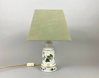 Vintage Porcelain Table Lamp: Floral Decor, Porcelain De Bruxelles, Belgium
