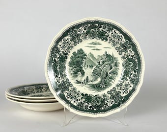 Villeroy & Boch Burgenland Soup Plates Green Rimmed Soup Bowl Salad Plates Green Burgenland Made In Germany Pasta Plates