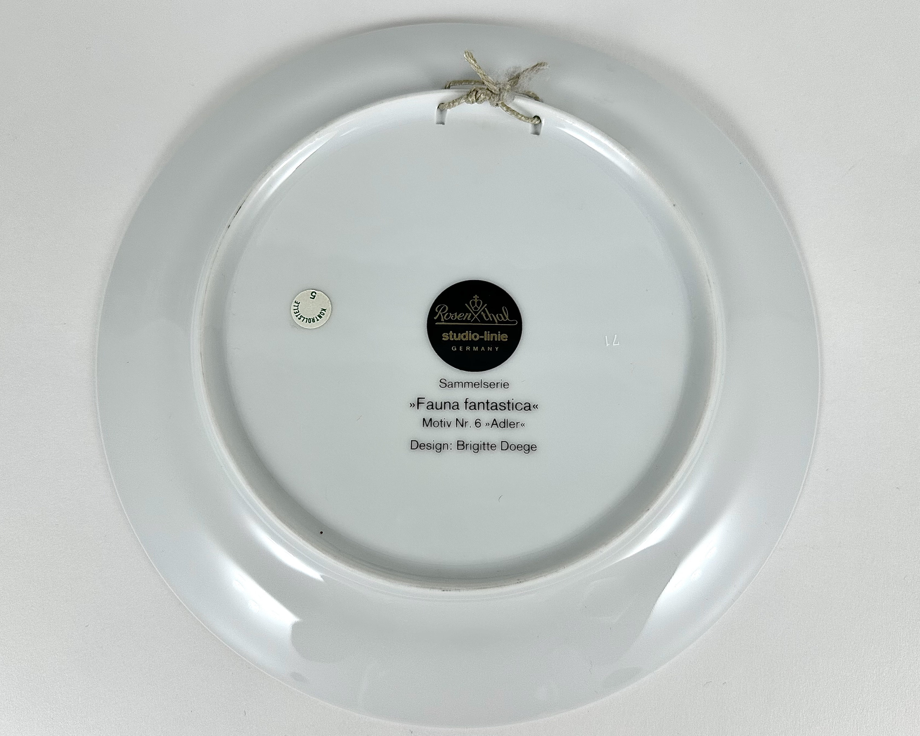 Vintage Rosenthal Fauna Fantastica Plate: Brigitte Doege Cobalt