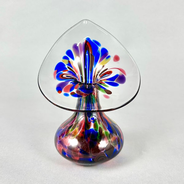 Hand Blown Multi-Color Vase Glasbläserei Heimbach, Germany | Vintage Vase For Individual Flowers Iridescent Glass | Vase In Murano Glass |