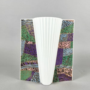 Vintage Geometric Vase Hutschenreuther Maxim’s de Paris Series in Porcelain, Germany, 1970s | Art Deco Vase | Porcelain Vase Hutschenreuther