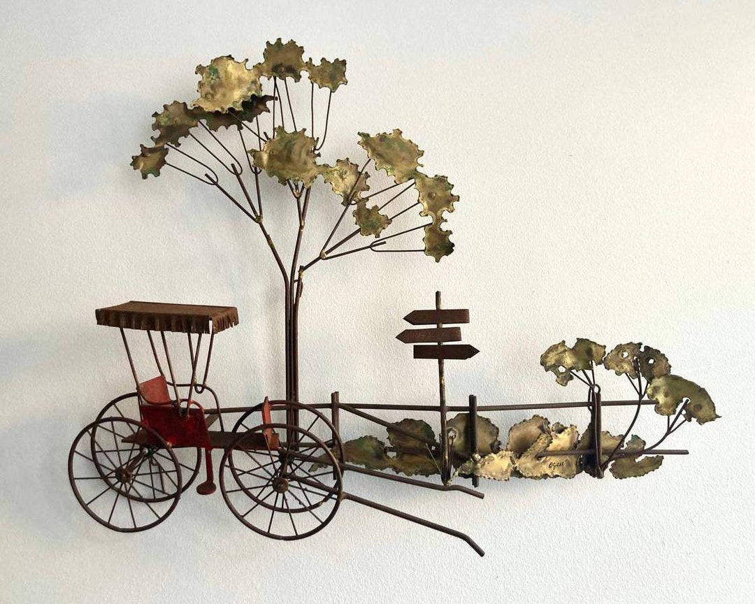 View of Curtis Jere Metal, Brass and Copper Wall Decor Forged Metal Wall ...