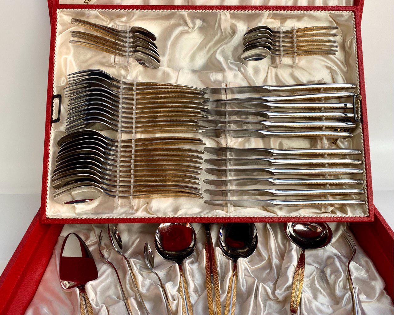 Vintage Solingen Stainless Steel Flatware Set: 68-piece Cased