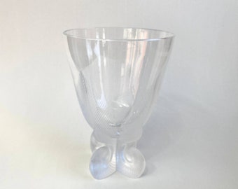 Crystal Vase Lalique | Signed Lalique Glass Vase | Lalique France Art Deco Osmonde Fern Leaf Footed Vase |  High Quality Frosted Glass Vase
