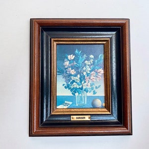 Floral Framed Wall Art Bouquet Vase of Flowers Framed By Francine Durosier Vintage Oil Painting Signed Still Life Painting Flowers in Vase