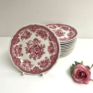 Villeroy and Boch Red Fasan Plates | Vintage Red and White Dinner Plates | Red Fazan Pattern Dish | Vintage Villeroy & Boch