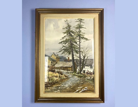 1970年代70s ビンテージコレクション風景画装飾の陶器製プレート