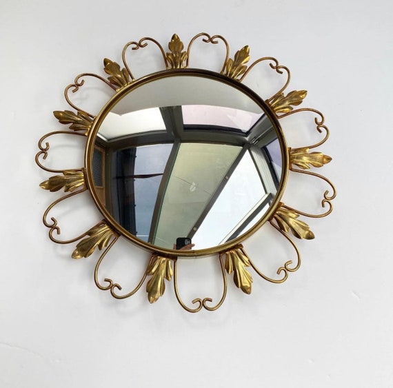 Specchio a occhio di pesce vintage / Specchio convesso vintage / Specchio  rotondo da parete / Arredamento per la casa d'epoca / Specchio dorato  vintage / -  Italia
