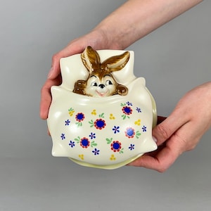 Antique Porcelain Sleeping Bunny Trinket Box With Lid Goebel, Germany | Porcelain Casket | Jewelry Casket Goebel Bunny | Antique Bonbonniere