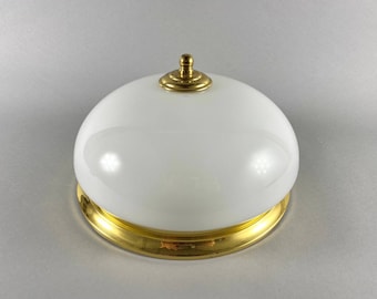 Vintage Opaline Glass Ceiling Lamp with Brass Fitting