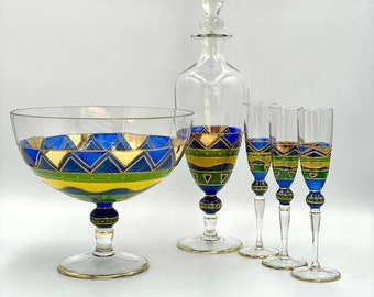 Romano Gold Color Middle Eastern Large Water Glass Set