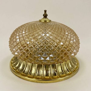Luxury Ceiling Lamp | Gilt Glass Plafond And Brass Lamp | Gold Ceiling Lamp | Flush Mount Vintage Fixture | Home Decor | Pendant Lighting