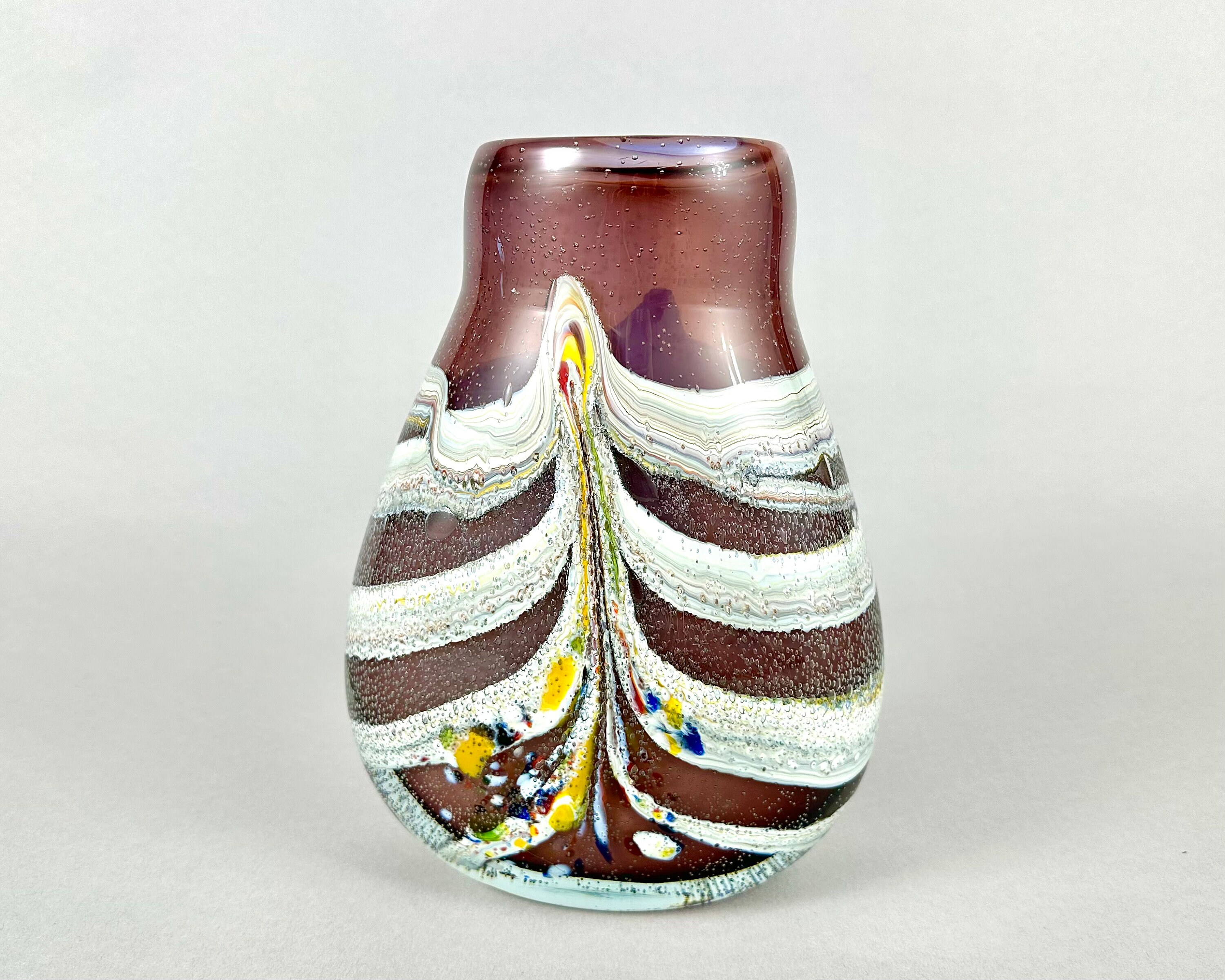 ムラノガラス murano ヴィンテージ 花瓶 ヴィンテージ ムラーノガラス花瓶：1970年代のイタリア製アート