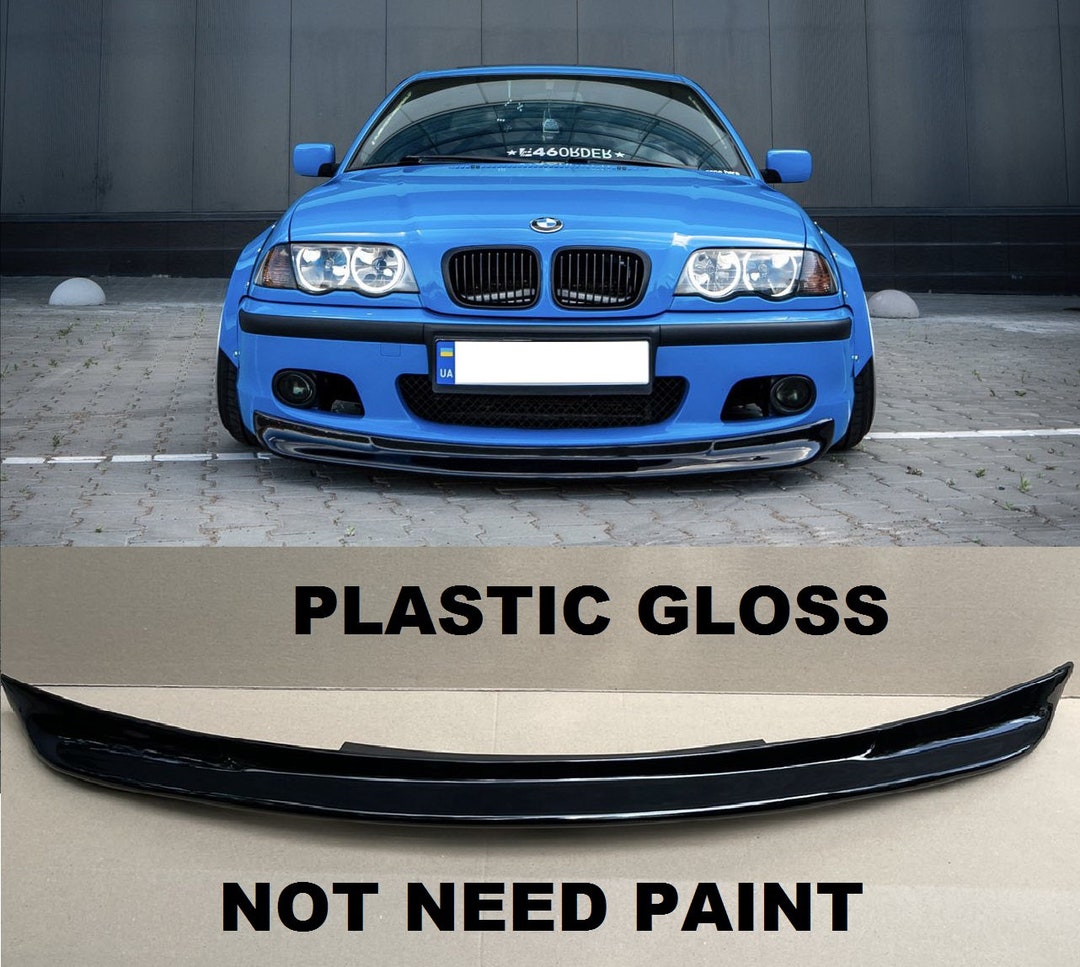 Bmw E46 CSL Front Lip Spoiler MSPORT Mtech 2 Bumper Splitter Abs Plastic  GLOSS 