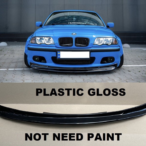 bmw E46 CSL Front lip spoiler MSPORT MTech 2 bumper splitter abs plastic GLOSS