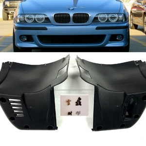 BMW E39 M5 L+R pp plastic front m bumper SPLASH PANEL pork chops  splash guard 2pc 51712694832 51712694899 with hardware for install