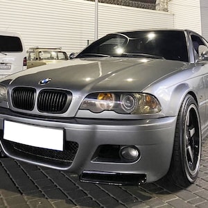 Alerón lateral delantero para BMW E46 CSL, difusor divisor de parachoques M3, plástico ABS brillante.