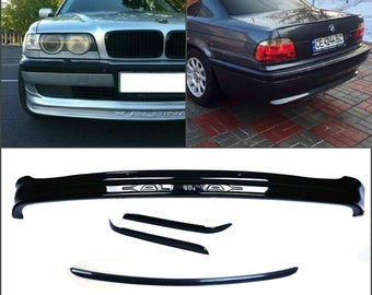 bmw E38 Alpina front bumper lip spoiler + trunk spoiler + headlights pads 3pc
