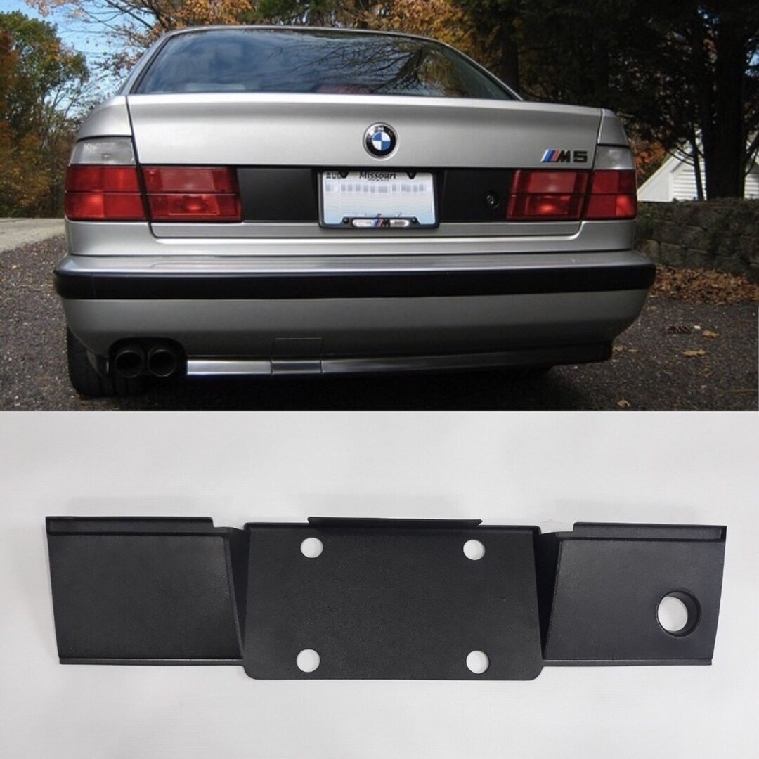 thumbnail image 2 of Custom Fit License Plate Frame For BMW E34 M5 – Black ABS Plastic With 3M Adhesive 2 of 2