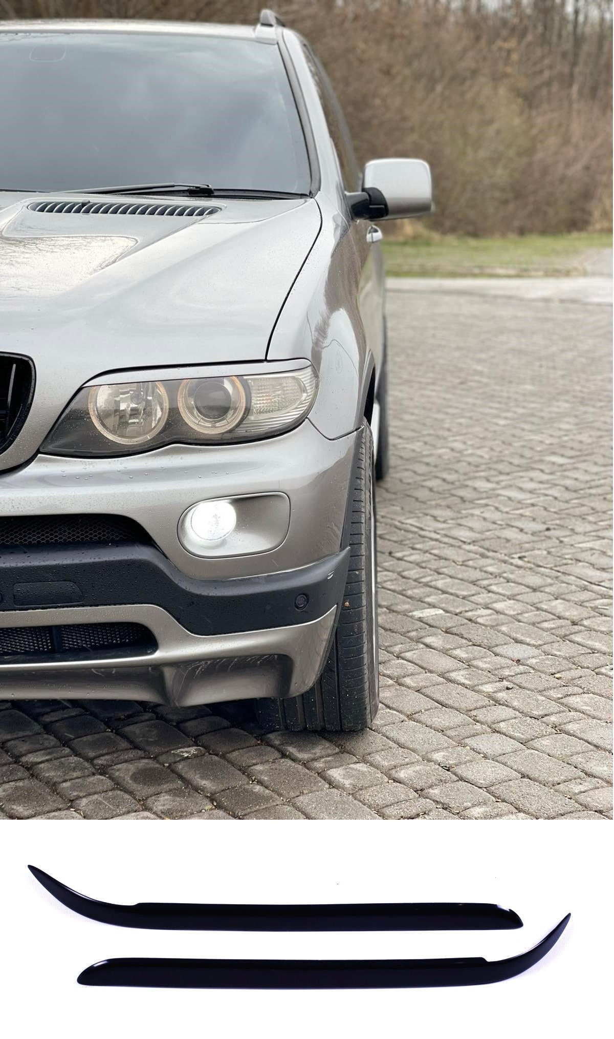 ALaaaaL Sourcil Phare Avant BMW X5 E70 2007-2013 – Paupière Cils ABS Noir Accessoire Tuning