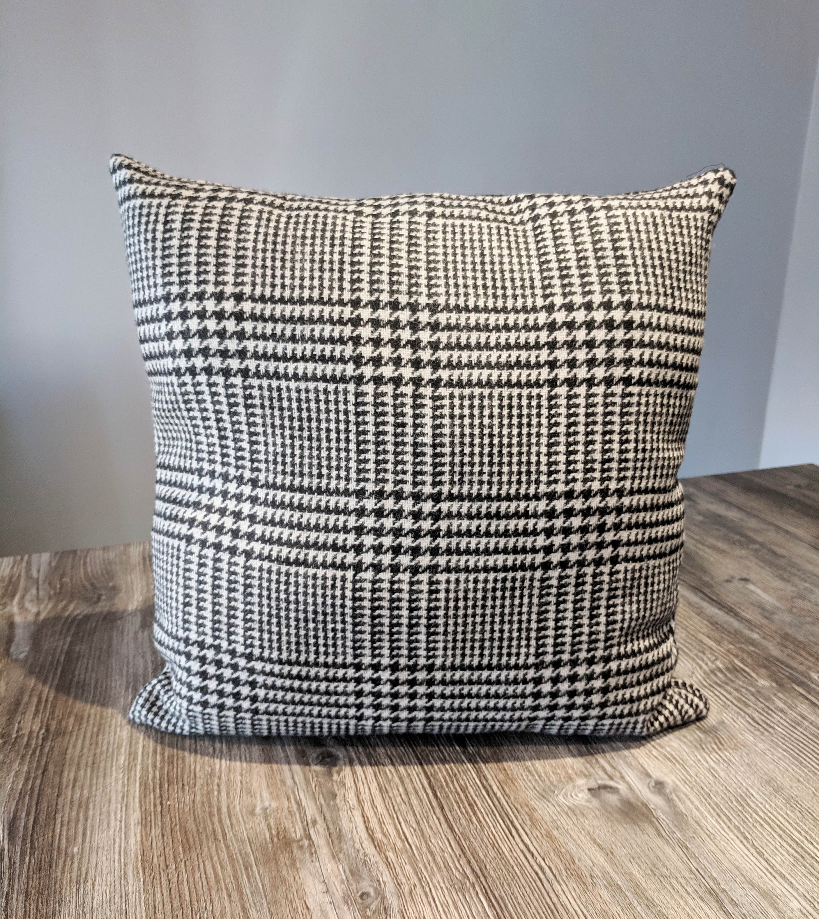grey check cushions