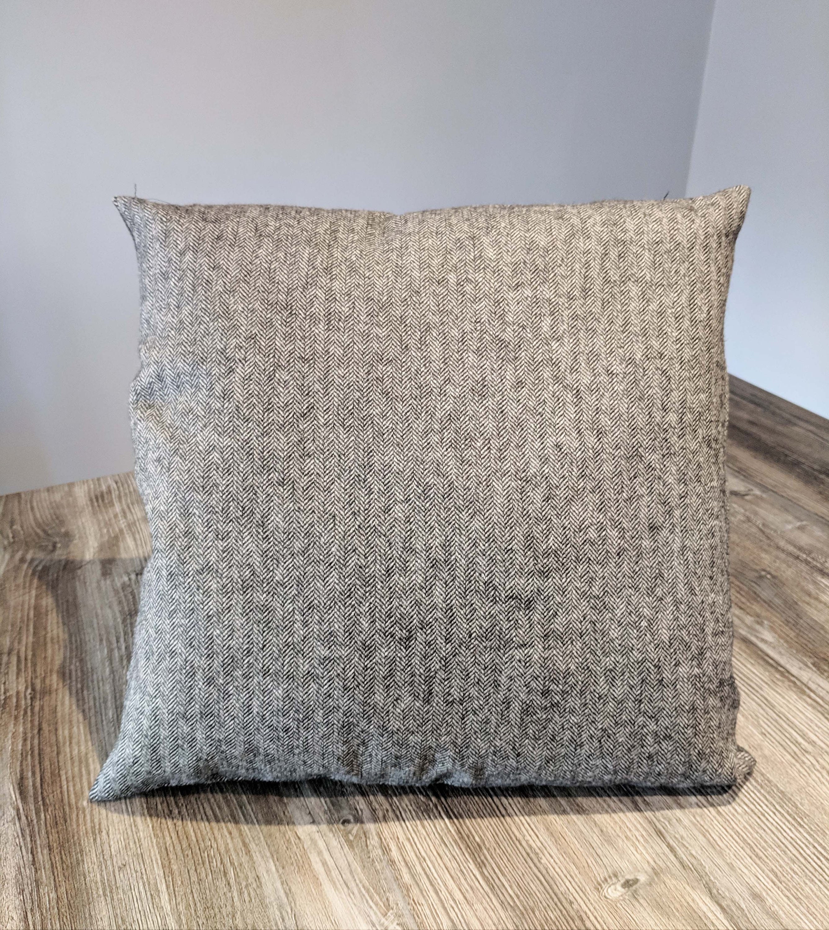 grey herringbone cushion