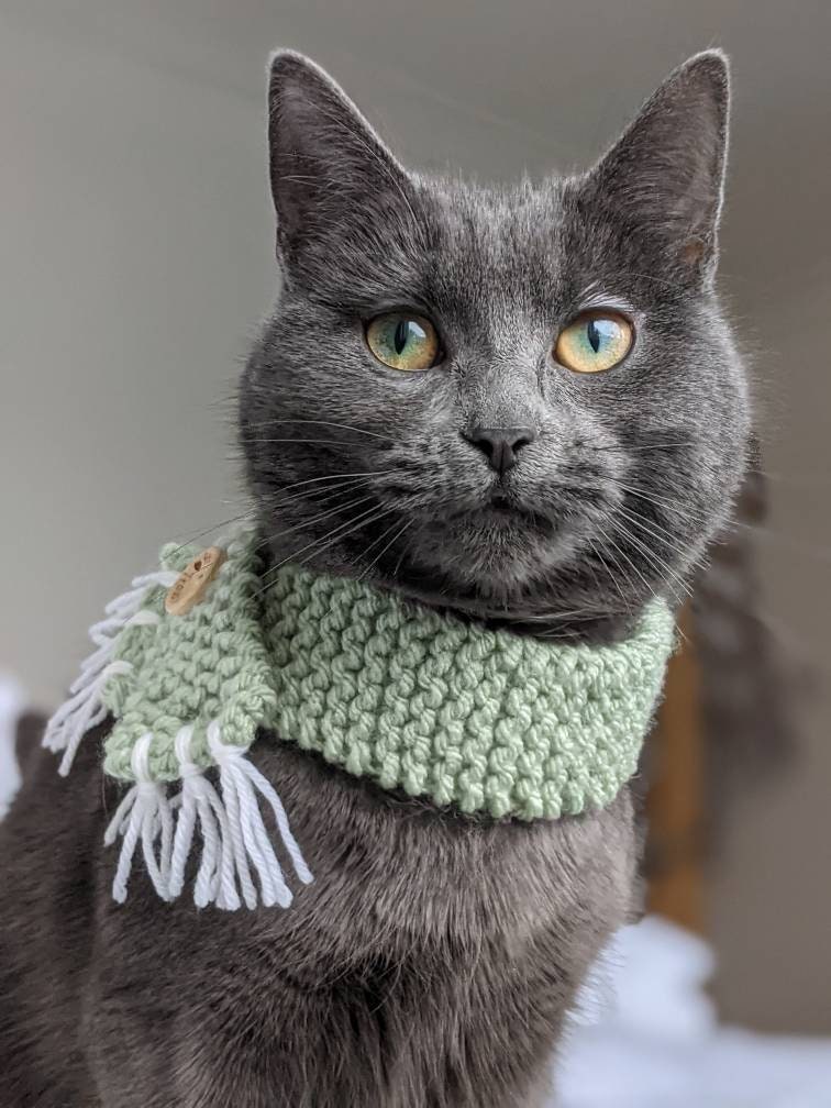 Handknitted tassel Cat Scarf Etsy