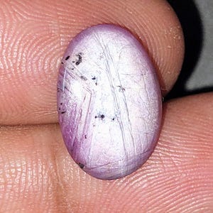 Natural Pink Star Sapphire Cabochon | [ 6.85 ct / 17 x 12 x 03 MM ] | Loose Gemstone for Jewelry | Oval shape Untreated Gem |