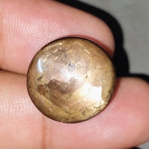 Natural Golden Star Sapphire Cabochon | [42.15 ct / 19 x 19 x 10 MM ] | Loose Gemstone for Jewelry | Round shape Untreated Gem