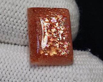 Rainbow Confetti Sunstone Cabochon, Lattice Gemstone (9.15 ct))