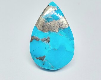 Beautiful Pyrite Turquoise,  Turquoise with pyrite inclusion, Pear Shape ( 29.10 crt / 31 x 20 x 05 MM )