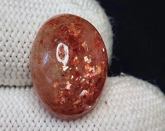 Rainbow Confetti Sunstone Cabochon: Natural Tanzania Gem (12.35 ct & 19x14x06mm)