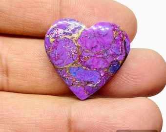 American Purple Mohave Copper Turquoise, Heart Shape Purple Mohave Turquoise [ 23.80 Cts & 24 x 26 x 05 MM ]