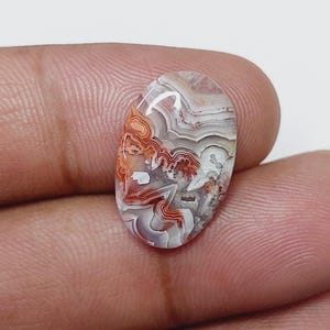 Natural Mexican Crazy Lace Agate Cabochon, Oval Shape Carzy Lace Agate [ 8.00 Cts & 21 x 13 x 04 MM ]