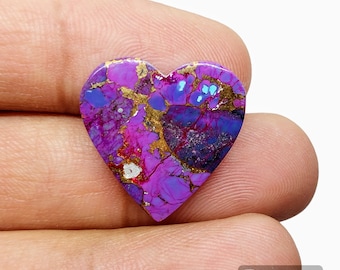 American Purple Mohave Copper Turquoise, Heart Shape Purple Mohave Turquoise [ 10.45 Cts & 22 x 22 x 03 MM ]