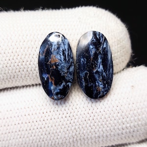 Natural Oval Shape Pietersite Matched Pair ( 10.30 ct / 18 x 09 x 03 MM )