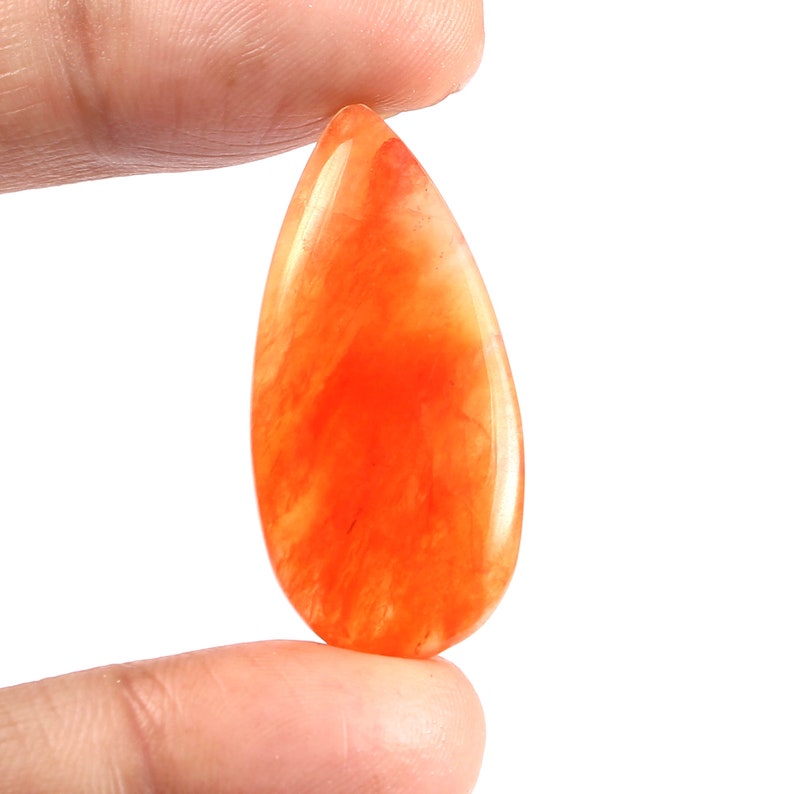 30.80 cts /& 37 x 18 x 06 MM - Pear Jewelry Making Orange Aventurine Cabochon , Natural Orange Aventurine Cabochon