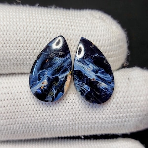 Natural Pear Shape Pietersite Matched Pair ( 12.17 ct / 21 x 12 x 03 MM )