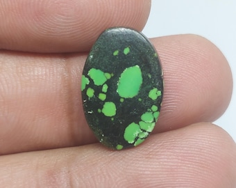 Natural Green Hubei Turquoise Loose Cabochon | Loose Turquoise Gemstone For Jewelry Making [ 19x13x03 MM & 5.55 crt ]
