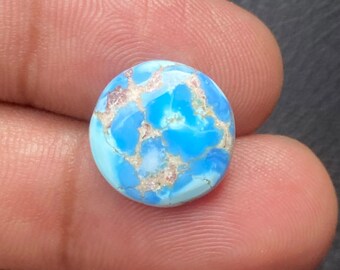 Natural Golden Hills Turquoise Loose Cabochon | Kazakhstan Mine Turquoise | Loose Turquoise for Jewelry Making [ 15x15x04 MM & 5.86 Crt ]