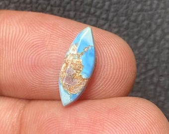Natural Golden Hills Turquoise Loose Cabochon | Kazakhstan Mine Turquoise | Loose Turquoise for Jewelry Making [ 15x06x02 MM & 1.60  Crt ]