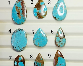 Natural Number Eight Turquoise | Number eight Turquoise from Nevada (USA) | Loose Turquoise cabochon for jewelry making