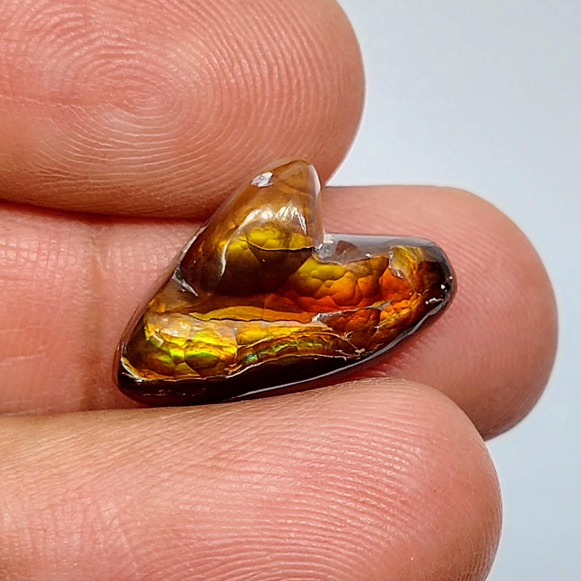 Ágata de fuego mexicana natural, piedra de ágata de fuego [11,80 cts y 21 x 13 x 0,7 mm]