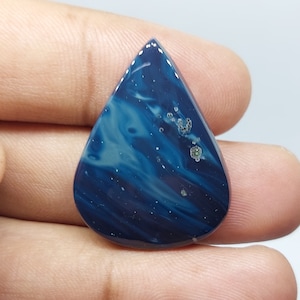 Top Quality Natural Leland Blue Cabochon, Leland Blue Stone, Pear Shape Leland Blue [ 27.55 Cts & 32 x 24 x 05 MM ]