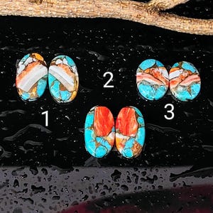 Natural Spiny Oyster Turquoise pair