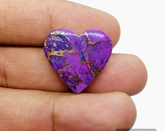 American Purple Mohave Copper Turquoise, Heart Shape Purple Mohave Turquoise [ 17.55 Cts & 23 x 24 x 04 MM ]