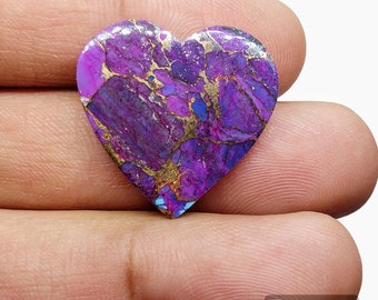 American Purple Mohave Copper Turquoise, Heart Shape Purple Mohave Turquoise [ 13.20 Cts & 25 x 25 x 03 MM ]