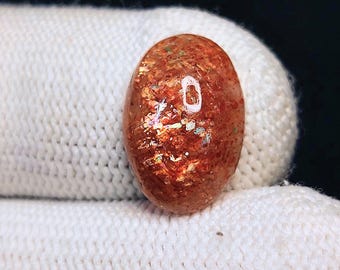Rainbow Confetti Sunstone Cabochon: Natural Tanzania Gemstone (6.20 ct & 17x11x05 MM)