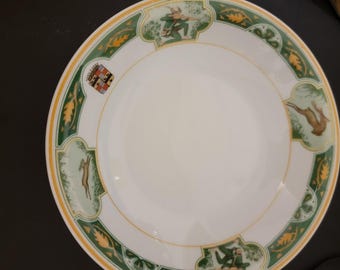 Antique 1920s Book‑Cadillac Hotel Robin Hood Bowl Black Knight Bavaria Cadillac Crest Rare Historic Detroit Hotel ware almost 100 years old